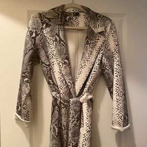 Black and white snakeskin coat